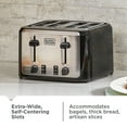 thumbnail image 5 of BLACK+DECKER Black/Silver 4‑Slice Toaster with Extra‑Wide Slots, 7 Adjustable Shade Settings, High‑Lift Lever & Drop‑Down Crumb Tray, 5 of 12