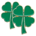 thumbnail image 1 of Pensos de broche de tramo de 2 piezas Broche de trébol de cuatro hojas para mujeres Pin de la solapa irlandesa afortunada para la fiesta Bedería de cumpleaños Joyas decorativas, 1 of 4