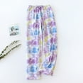 thumbnail image 3 of AherBiu Pajama Pants for Women Tie-Dye Print Drawstring Straight Leg Comfy Sleepwear Trousers with Pockets, 3 of 3