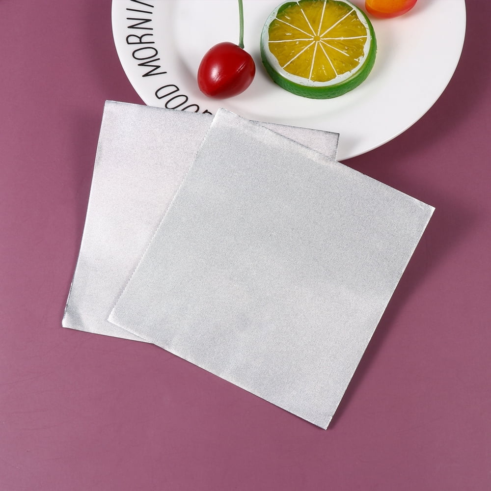 EIMELI 300pc Plaid Aluminum Foil Sheets for Tea & Candy (Silver)