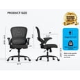 thumbnail image 2 of Silla de oficina TRALT ergonómica con respaldo de 150 kg, color negro, 2 of 8