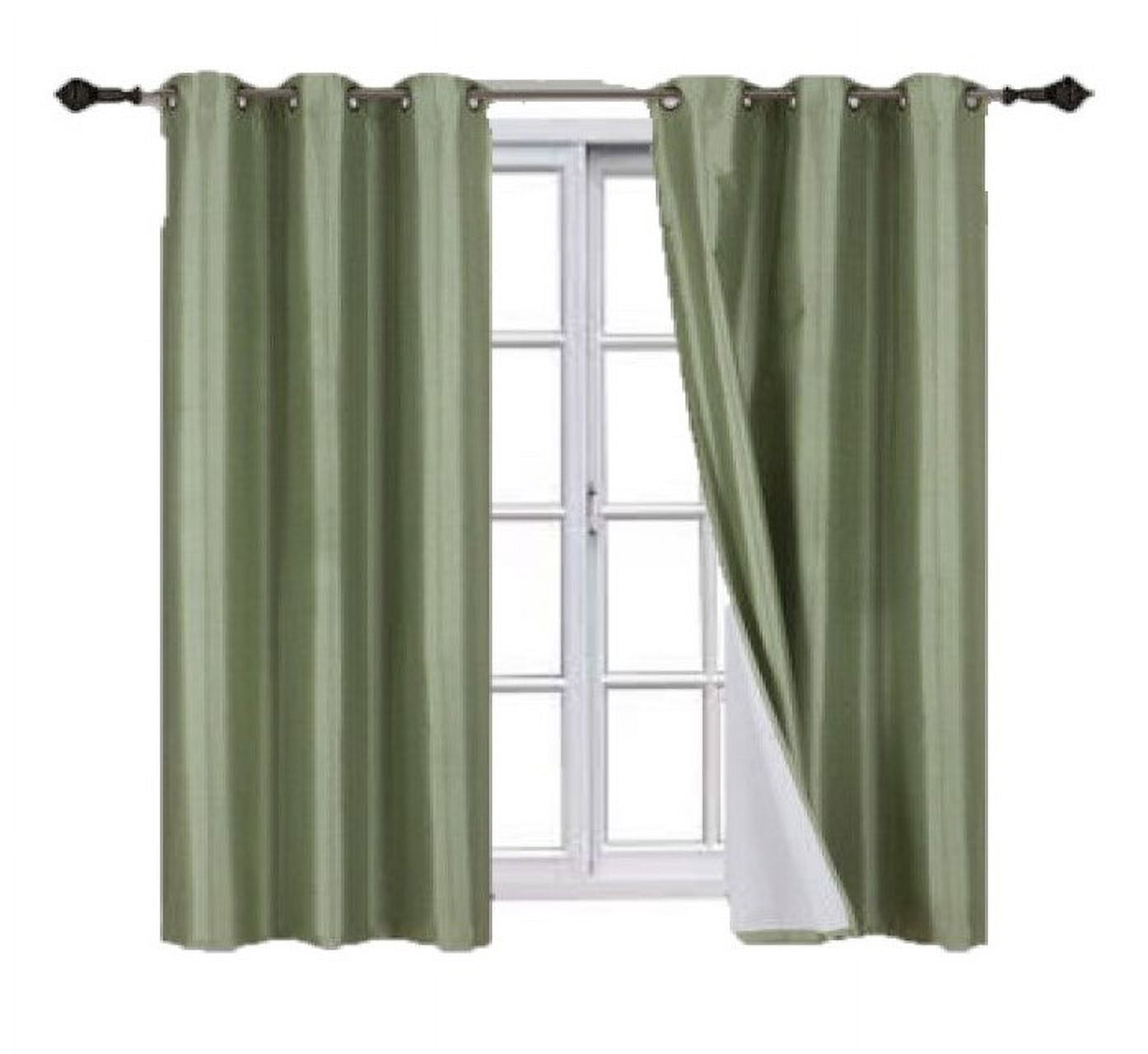 2 Piece panel room darkening thermal foam lined blackout heavy thick wIndow curtain top grommets lime green 84" inch length for bedroom