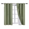 thumbnail image 3 of K86 Set of 2 Panels 100% Blackout Window Curtain Drapes Top Grommets 84" Long Sage Color Full Room Darkening, 3 of 6