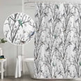 thumbnail image 5 of Natural Trees Branches Shower Curtain, Waterproof Shower Curtains for Bathroom, Colored Birds Vintage Rustic Washable Fabric Bathtub Curtain Set Bath Decor with 12 Hooks Extra Long 72"x96", 5 of 8