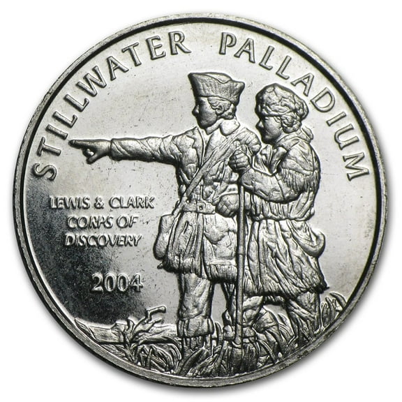 Johnson Matthey Stillwater Lewis & Clark 1/10 oz Palladium Round