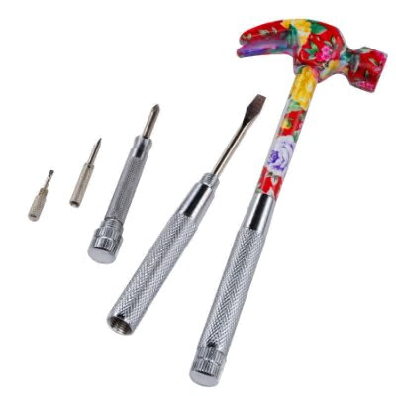 Papa John's Toolbox 6 in 1 Silk Flower Hammer & Screwdriver Tool for