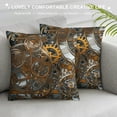 thumbnail image 3 of PHYHOO Throw Pillow Cushion Cover, in Style of Mechanical Design Engineeringme Print, Decorative Square Accent Pillow Case,Orange Brown White, 3 of 5