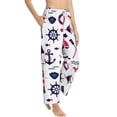 thumbnail image 3 of Kdxio Women's Comfy Stretch Sailing Marine TravelPrint Drawstring Pajama Pants-Small, 3 of 9