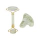 thumbnail image 4 of Rodillo de piedra de jade, tablero Gua Sha, cabezales dobles, suavizante de superficies, juego de rodillos de masaje facial, 4 of 10