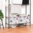 thumbnail image 3 of Yayeee Foldable Storage Basket for Shelves with Handles Waterproof Cloth Bins, Pink Simple Shapes, 3 of 7