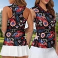 thumbnail image 5 of Aplkyhs 4th of July Funny Couple Golf Shirts Racerback Design Golf Tank Top Lightweight Athletic Sleeveless Shirts Machine Washable for Yoga or Daily Wear Quick Dry, 5 of 6
