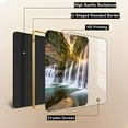 thumbnail image 4 of 12x8 In Framed Waterfall and Stream in The Tropical Forest Scenery Nature Pictures Artwork Contemporary Wall Art with Black Frame for Kids Room,Crystal Porcelain Painting Wall Decor, 4 of 8