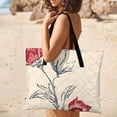thumbnail image 4 of Elegant Floral Pattern Red Cream Design Picnic Blanket Waterproof Outdoor Beach Blanket Hand-held Pad Suitable for Travel, Camping, Beach, Family Gatherings, 4 of 7