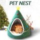 thumbnail image 1 of Pisexur Suministros para mascotasCama navideña cerrada de invierno para perros con jaula para perros cálida y polar, cama para mascotas de peluche para perros pequeñospara perros, gatos y animales., 1 of 9