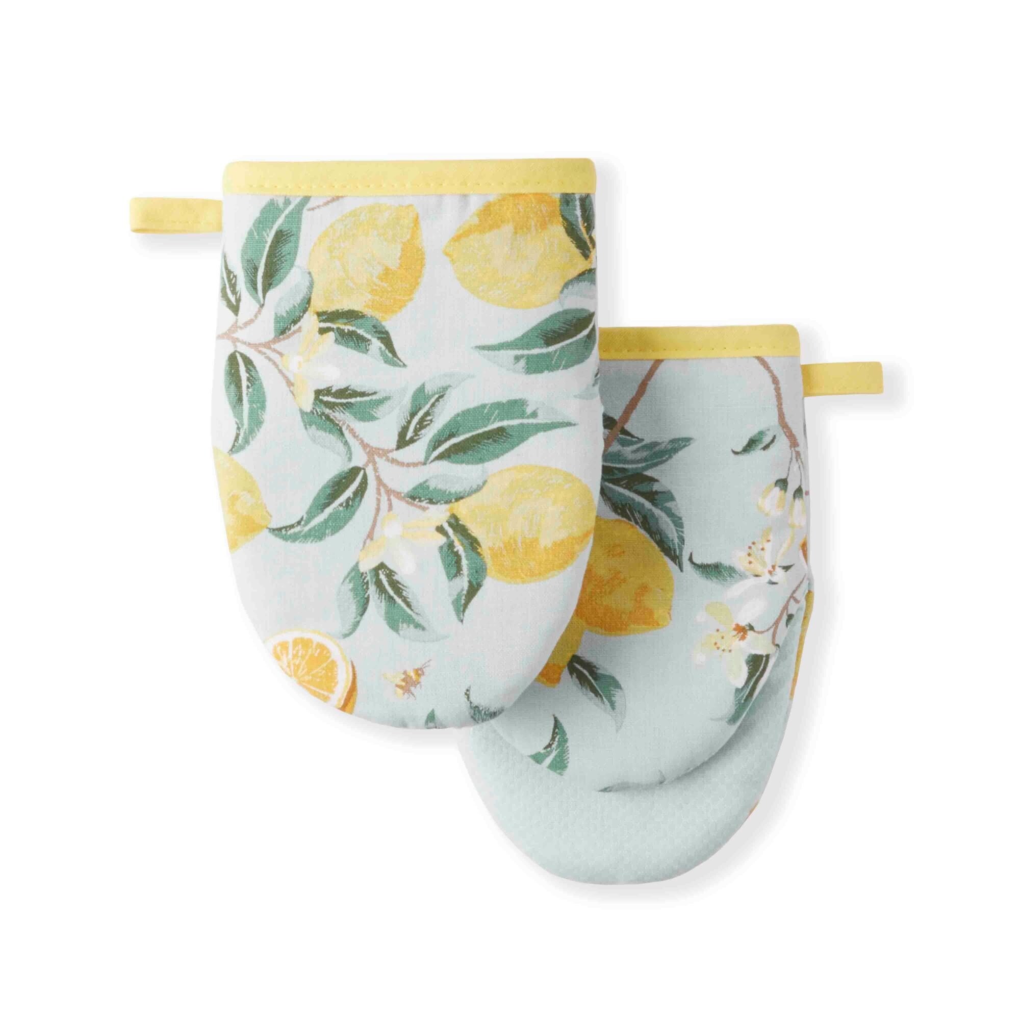 Martha Stewart Lemon Whimsy Mini Oven Mitt Set, 2 Piece