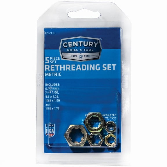 5 piece rethreading right hand metric hexagonal re-threading dies se, Each