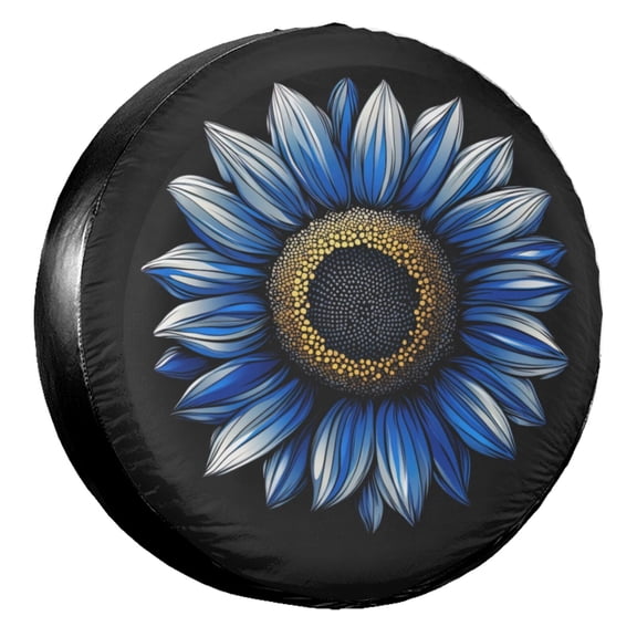 KAKALAD Blue Line American Flag Black Lines Spare Tire Cover Universal Vehicle Accessories Buckle Car Tools 14”in