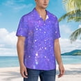 thumbnail image 6 of Picia Purple Glitter Gentle Cotton Regular Fit Short Sleeve Casual Hawaiian Shirt for Men-Large, 6 of 8