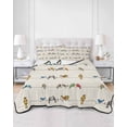 thumbnail image 2 of Full Size Quilt Bedding Set, Beige Birds Reversible Summer Quilt 3 Pieces, Funny Cute Snowflake Wire Sparrow Rustic Lightweight Bedspreads Coverlets with 2 Pillow Shams for All Seasons, 2 of 5
