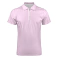 thumbnail image 4 of Pure Pink Men Zipper T-shirt Summer Casual Short Sleeve T-shirt Top, 4 of 7