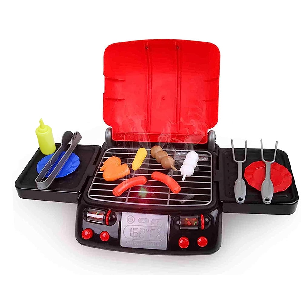 Romacci 19 PCS Kids Play Food Grill, Cooking Toy Set, Kitchen Toy Set