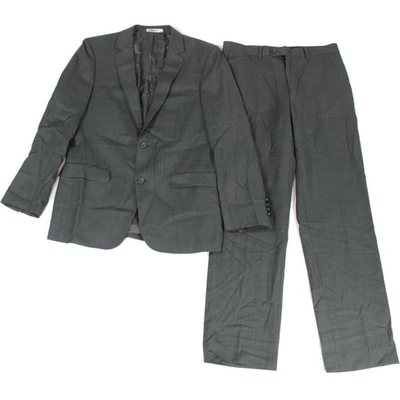 Mens Suit Set Two-Button Stripe Slim 2 Piece Wool 40