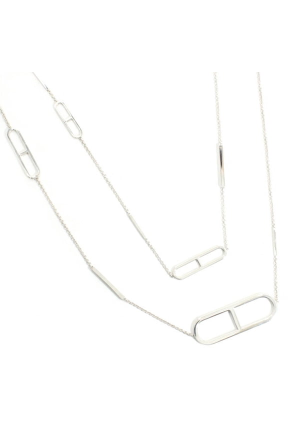 Pre-Owned Hermes Herms Ever Chaine d'Ancre Necklace, 116cm, Silver 925 (Ag925), for... (Good)