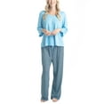 Hanes Women's Butter Knit 3/4 VNeck Sleep Top and Pajama Pant Lounge