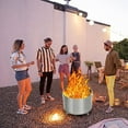 thumbnail image 6 of Outop 20.5 in Round Wood Finish Stainless Steel Fire Pit with Rust Resistant, 6 of 8