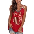 thumbnail image 7 of Iaqnaocc Usa Flag Tank Tops for Women Summer Patriotic Loose Fit Sleeveless V Neck 250 Anniversary Usa Flag 250 Anniversary USA Flag 4th Of July Shirts Women Independence Day 1776 T-Shirt Red S, 7 of 7