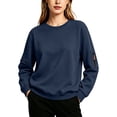 thumbnail image 3 of Jsaierl Women's Sweatshirts Cute Solid Color Crewneck Sweatshirt Athletic Sweater Work Long Sleeve Tops with Pockets S-3XL, 3 of 10
