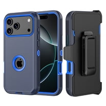 Moonbay for iPhone 17 Pro Case with Belt Clip Holster Military Grade Heavy Duty Protection 3 in 1 Shockproof Durable Detachable iPhone 17 Pro 6.3 inch 2025 Phone - Dark Blue Blue