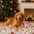 thumbnail image 2 of Holiday Christmas Fleece Throw Blanket- 60 x 50 Plush Red Green Gingerbread Men Candy Cane Tree Snowflake Star Design Accent for Sofa Couch Chair Bed or Dorm, 2 of 4