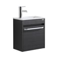 thumbnail image 5 of Walsport 16" Bathroom Vanity Sink Combo for Small Space Wall Mounted Cabinet Set Design White Resin Basin Sink Top Chrome Faucet,Black, 5 of 10