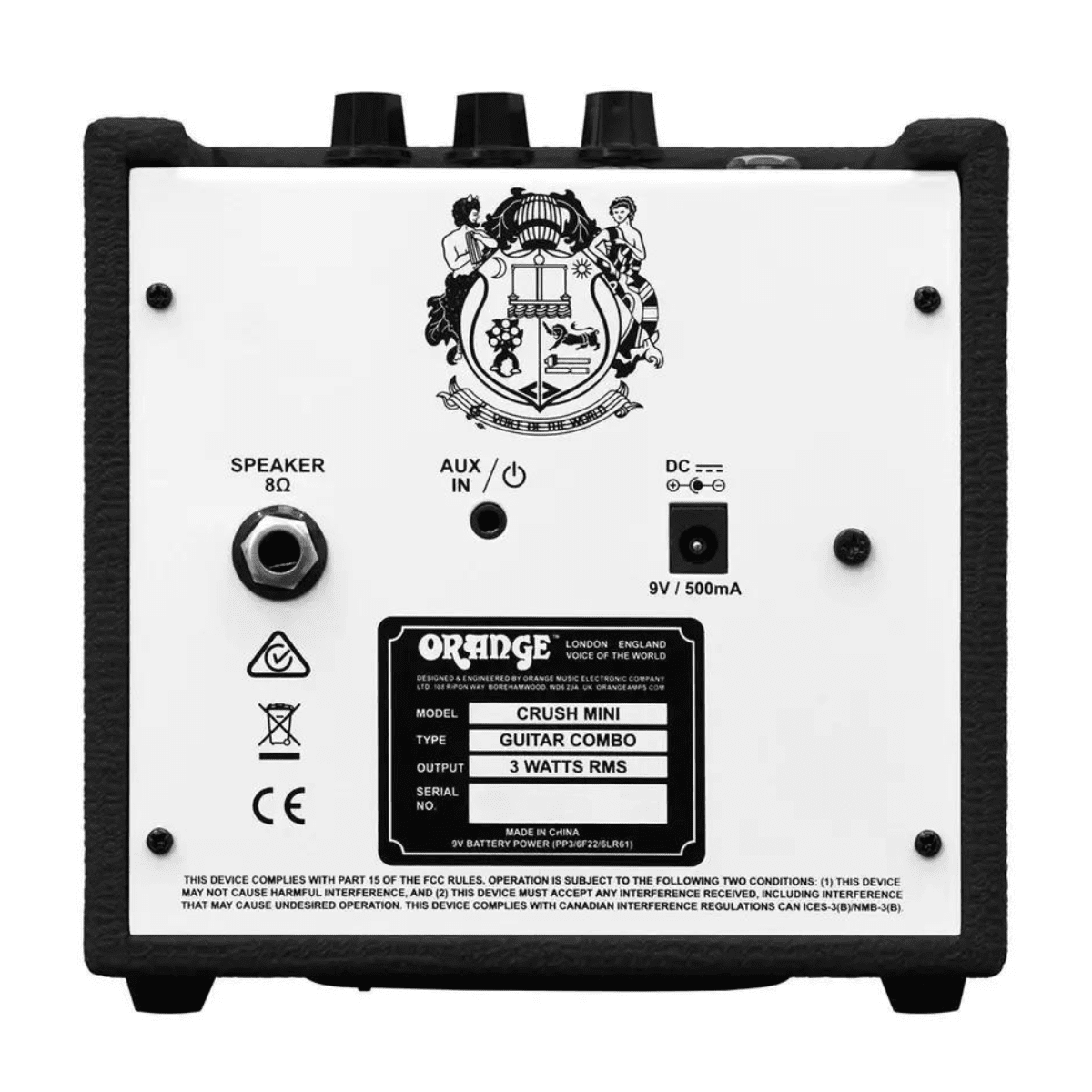 Orange Amplification Crush Mini 3-Watt Battery Powered Guitar Combo Amplifier (Black)