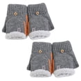 thumbnail image 1 of 2 guantes de invierno con solapa de medio dedo, tejidos, con dedos permeables, gruesos, acolchados y cálidos, con dedos expuestos 738, 1 of 5