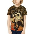 thumbnail image 4 of Bendy And The Ink Machine Boys Girls 3d Graphic Printed T-Shirt Crewneck Short Sleeve Tees, 4 of 7
