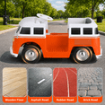 thumbnail image 5 of TLSUNNY 6V Kids Ride On Car, Licensed VW Bus, Electric Vehicle with Lights, Battery Powered Driving Toy, Ideal Gift for Kids, Orange, 5 of 9