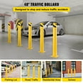 thumbnail image 2 of VEVORbrand Safety Bollard 48-5.5, Safety Barrier Bollard 5-1/2" OD 48" Height, Yellow Powder Coat Pipe Steel Safety Barrier, with 4 Free Anchor Bolts, for Traffic-Sensitive Area, 2 of 8