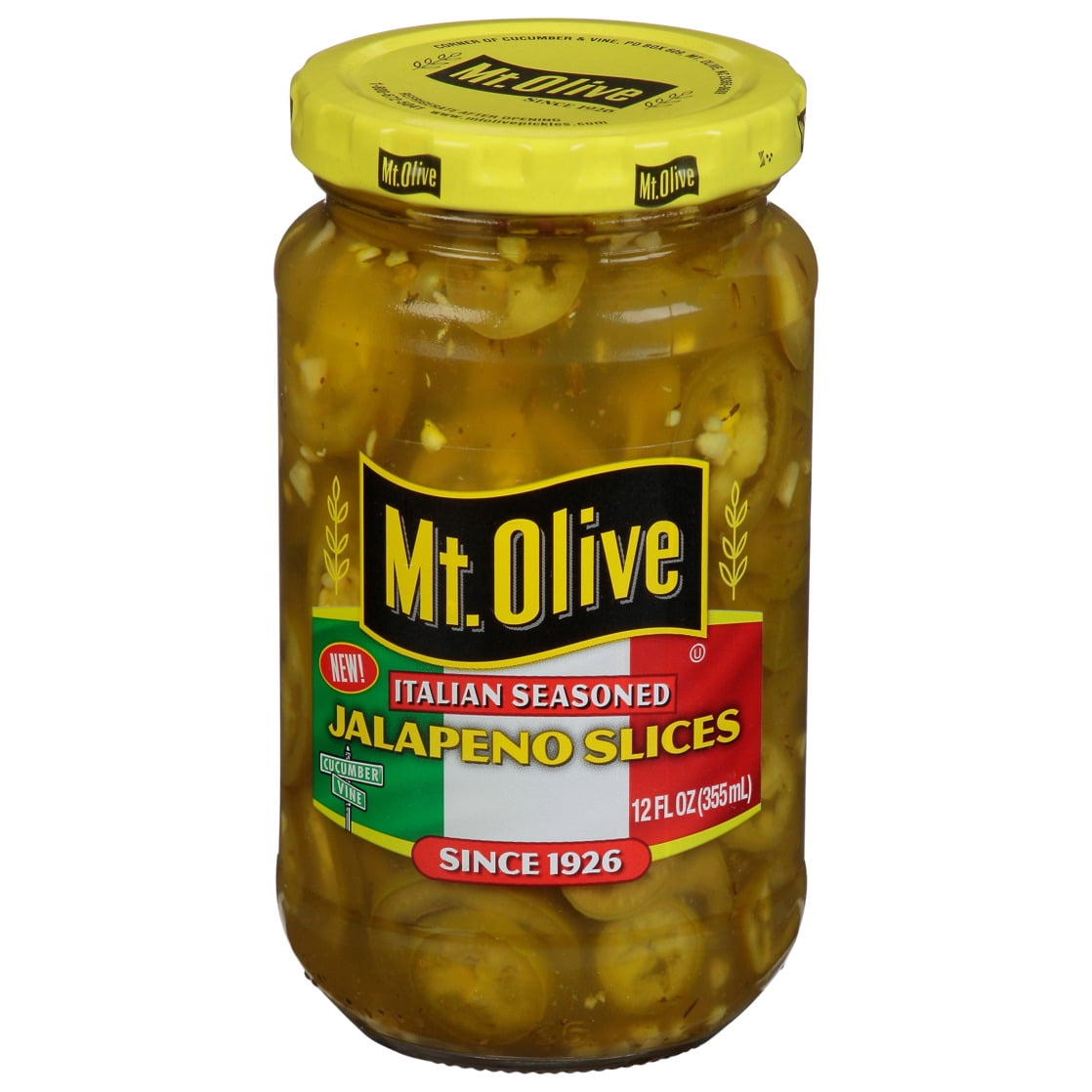 Mt. Olive Italian Seasoned Jalapeno Slices, 12 fl oz jar