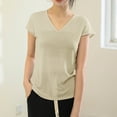 thumbnail image 4 of Tawop Shirts for Women Womens Tee Shirts Solid V Neck Sleeveless Tank Thin Beige L, 4 of 4