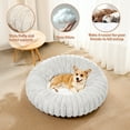 thumbnail image 3 of Katieovy Donut Dog Beds for Large Dogs,Fluffy Calming Dog Beds with Non-Slip Bottomm,28 x 28 inch Washable Round Dog Cat Beds,Gray, 3 of 13