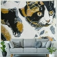 thumbnail image 4 of Autua Cute Cat Tapestry Wall Hanging Unique Style Graphic Tapestries Home Wall Decor Art for Living Room Bedroom Apartment Farmhouse Dorm 60x50inch, 4 of 6
