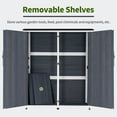 thumbnail image 5 of MCombo 64 inch Tall Outdoor Storage Cabinet with Shelves and Floor, Lockable Double Doors Garden Wood Tool Shed, Fir Wood, 5 of 9