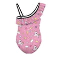 thumbnail image 5 of Uorisanigo Cute Dream Horse Little Girls Swimsuits One Piece Ruffle Shoulder Swimwear Bathing Suit Size 5-6 Polyester and Spandex Beach Swimming Suit, 5 of 7