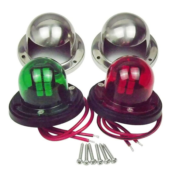 SEBLAFF One Pair Marine Boat Yacht Pontoon LED Bow Navigation Lights 12V Stainless Steel