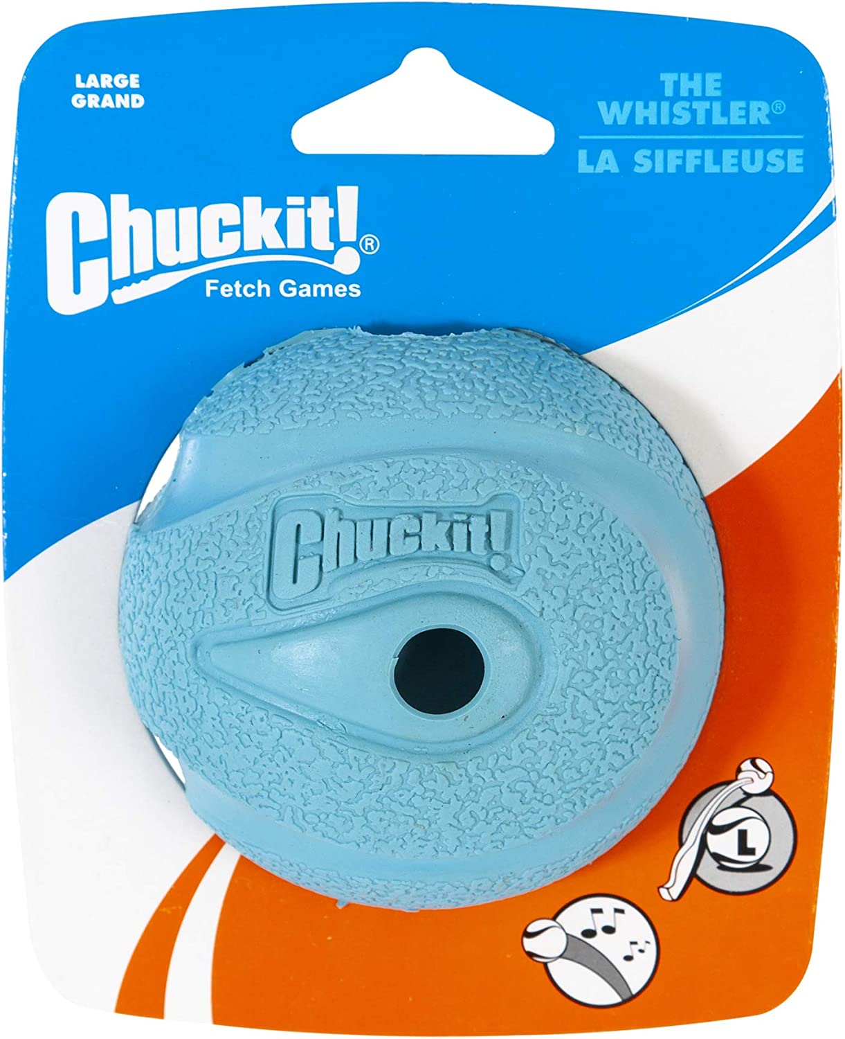 Chuckit! Dog Fetch Toy WHISTLER BALL Noisy Play Fits Launcher LARGE - 3 Pack