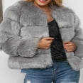 thumbnail image 4 of Vestes Courtes à Manches Longues pour Femmes avec Fausse Fourrure, 4 of 9