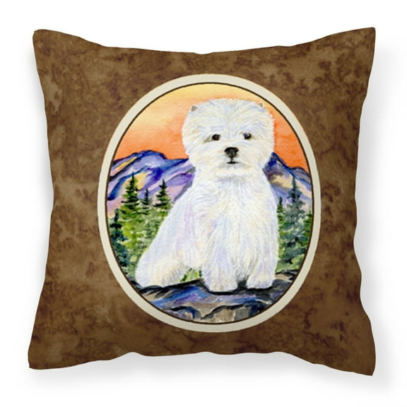 Carolines Treasures SS8159PW1414 Westie Fabric Decorative Pillow, 14Hx14W, multicolor