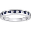 1/6 Carat T.W. Diamond and Sapphire Sterling Silver Band